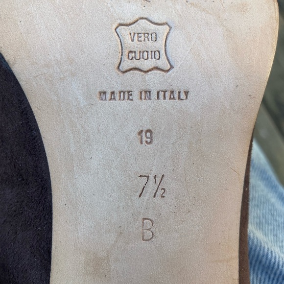 PALOMA PICASSO Shoes VINTAGE Retro Heels Brown Suede Leather Embossed Size 7.5 - Picture 15 of 15